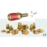 Raccord rapide femelle EAU rouge d.6mm, en laiton.