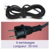 Cordon caoutchouc A/ fiche surmoulée H07RNF 5 mètres 3G1,5