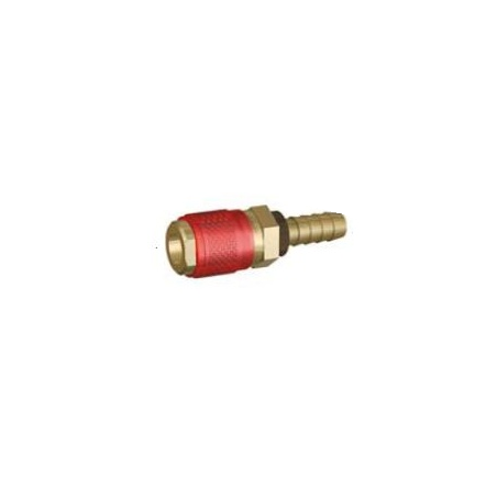 Raccord rapide femelle EAU rouge d.6mm, en laiton.