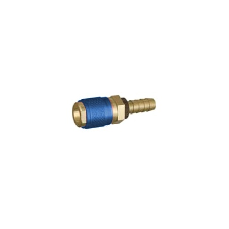 Raccord rapide femelle EAU bleu d.6mm, en laiton.