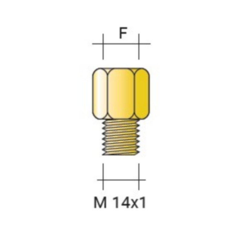 Réduction en laiton M 14x1 - F 3/8G