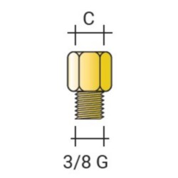 Réduction M3/8G - F1/4G en laiton