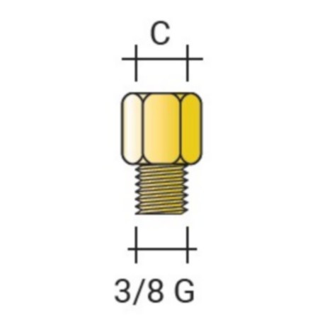 Réduction M3/8G - F1/4G en laiton