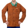 Veste de soudeur en cuir croûte bovin avec dos en coton Proban retardateur de flamme