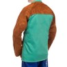 Veste de soudeur en cuir croûte bovin avec dos en coton Proban retardateur de flamme