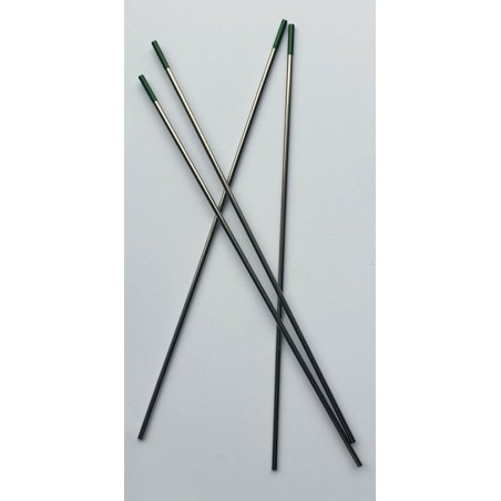 Électrode tungstène verte pure Lg 150 mm - D 1.6 - 2.0 - 2.4 - 3.2 - 4.0 mm