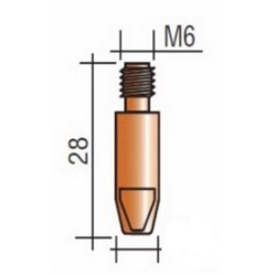 Tube contact M6 Lg28 CuCrZr - Torche 230/290A - Pour fil aluminium