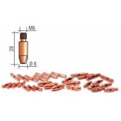 Tube contact M6 Lg.28mm 16/10 CuCrZr