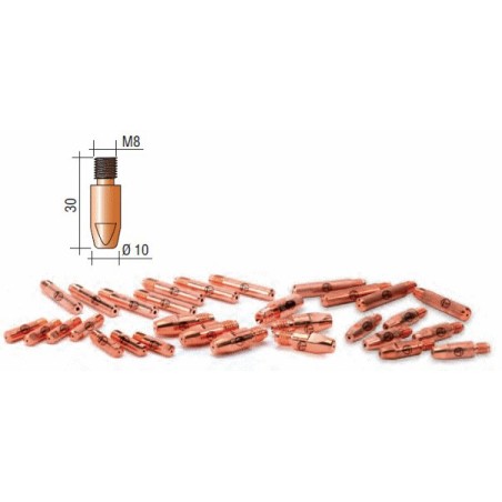 Tube contact M8 Lg30 12/10 CuCrZr