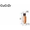 Tube contact M8 Lg30 12/10 CuCrZr