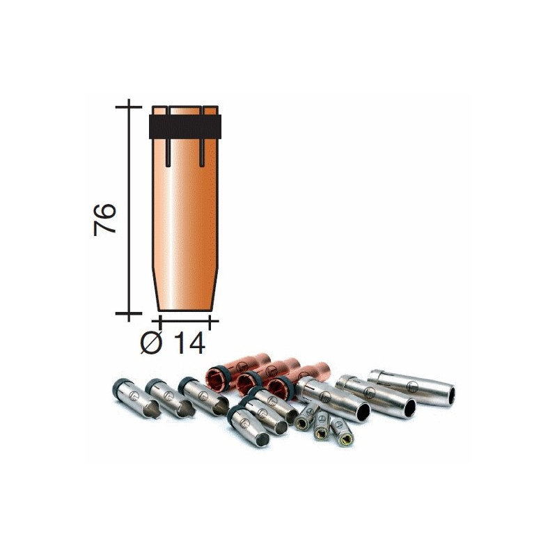 Buse gaz d.14mm Lg.76mm