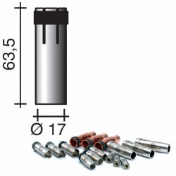 Buse gaz cylindrique d.17mm Lg.63.5mm