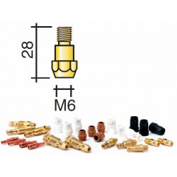 support tube contact Lg.28mm M6