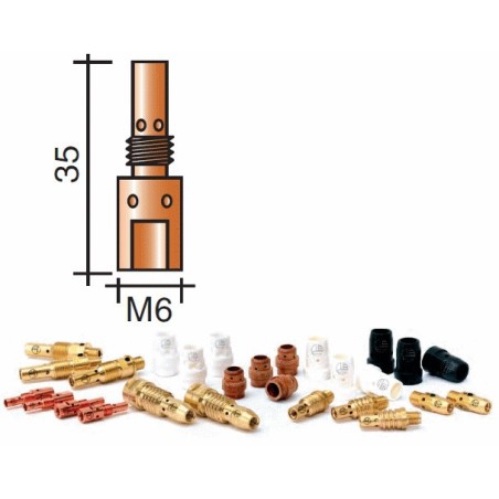 support tube contact avec diffuseur Lg.36mm M6
