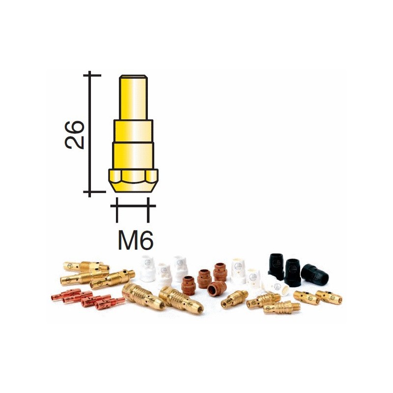 support tube contact avec diffuseur Lg.26mm M6