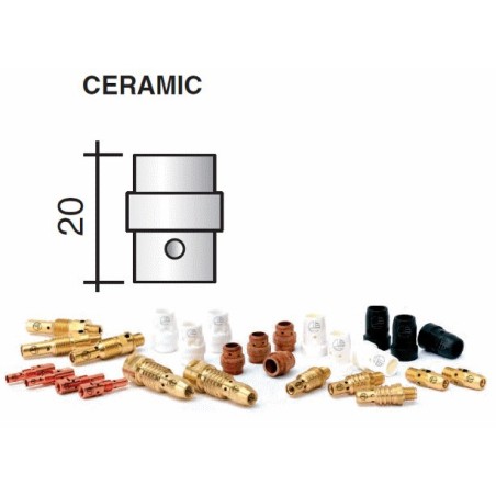 Diffuseur gaz en céramique blanc Lg.20mm