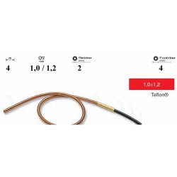 Gaine teflon pour fil 1,0/1,2 Lg.4 mètres avec terminal