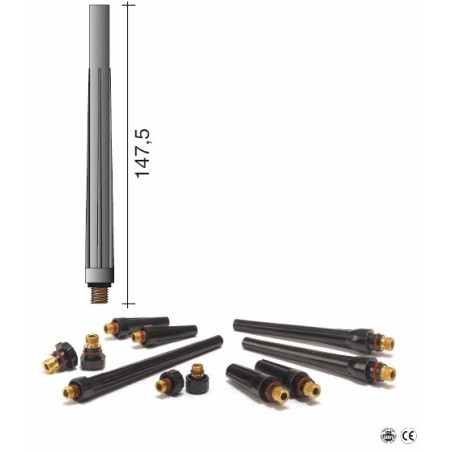 Bouchon long 147,5mm pour torche TIG 9/20