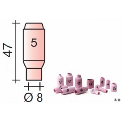 Buse Gr.5 d.8mm Lg.47mm pour torche TIG 17,18 et 26