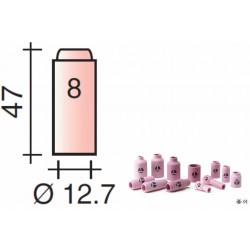  Buse Gr.8 d.12,7mm Lg.47mm pour torche TIG 17,18 et 26