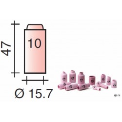 Buse Gr.10 d.15,7mm Lg.47mm pour torche TIG 17,18 et 26