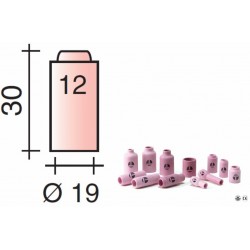 Buse Gr.12 d.19mm Lg.30mm pour torche TIG 17,18 et 26