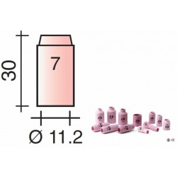 Buse Gr.7 D.11,2mm Lg.30mm pour torche TIG 9 et 20