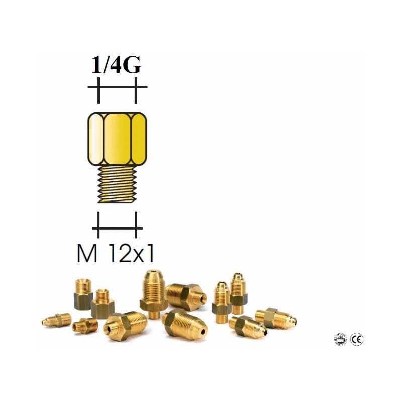 Réduction en laiton M 12x1 - F 1/4G