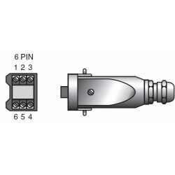 Connecteur mâle 6 poles (Migatronic) pour torche TIG