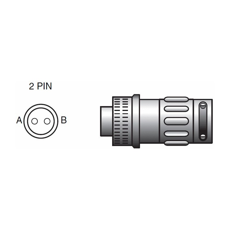 Connecteur mâle 2 poles (Esab) pour torche TIG