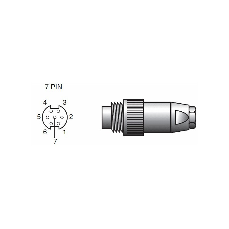 Connecteur mâle 7 poles (Migatronic-Beister) pour torche TIG