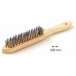 Brosse en bois 4 rangs acier inox